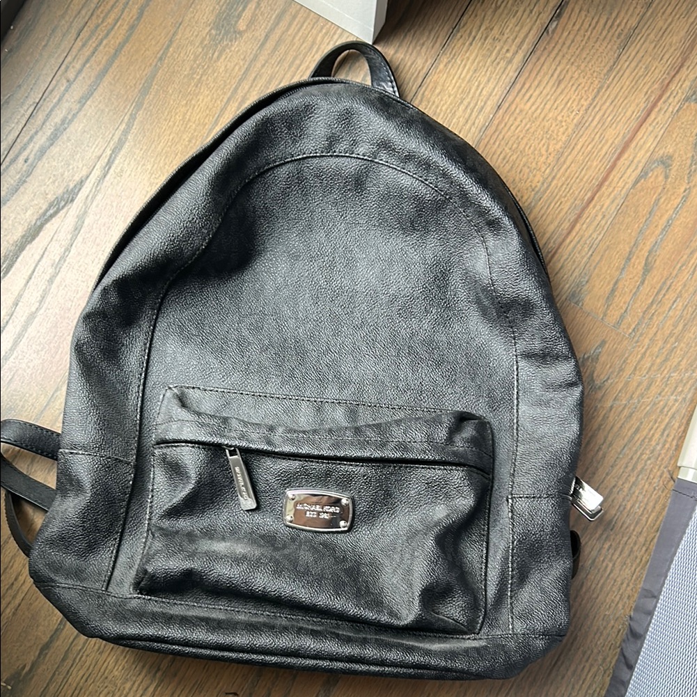 Mk Black Logo Backpack